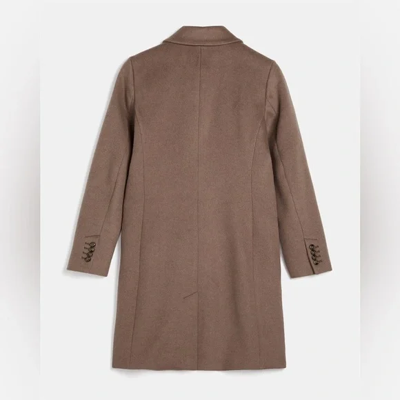 New RW&Co Classic Wool Fitted Preppy Coat in Deep Taupe - Picture 6 of 15